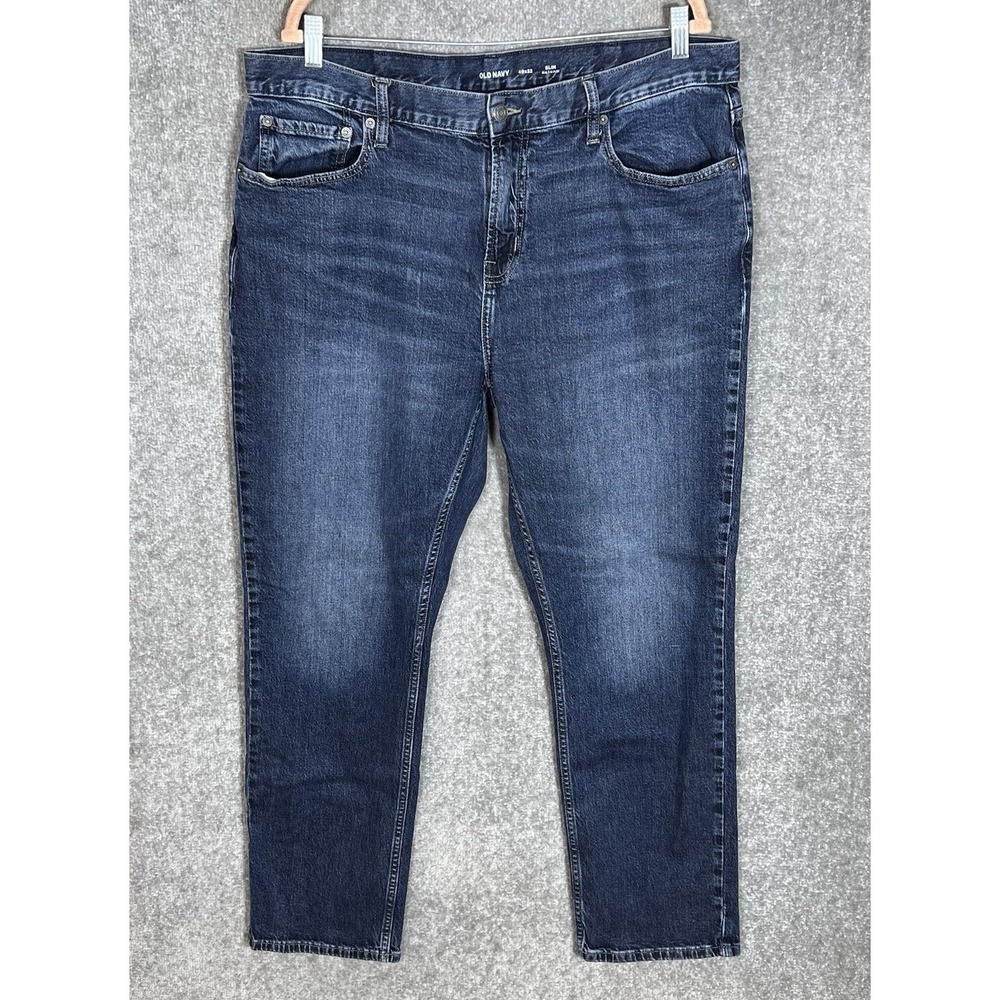 Old Navy Slim Built In Flex Jeans Mens Sz 40x32 Blue Dark‎ Wash Stretch 5 Pocket